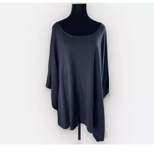 Lane Bryant Black Poncho Sweater Sz 28 Cotton Blend Travel Party Boho Festival